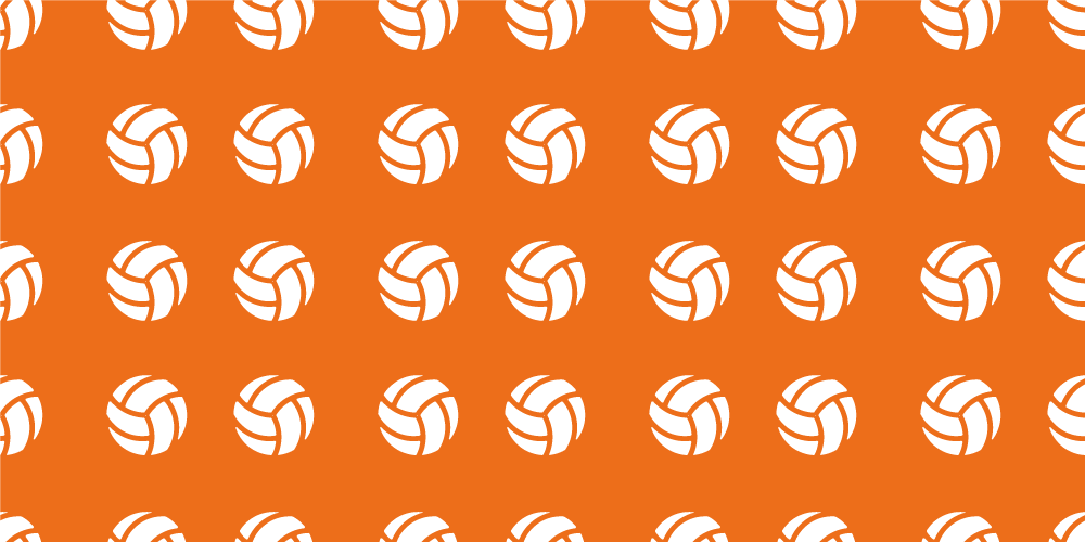 Orange Volleyball Pattern gaming vinyl rug - TenStickers