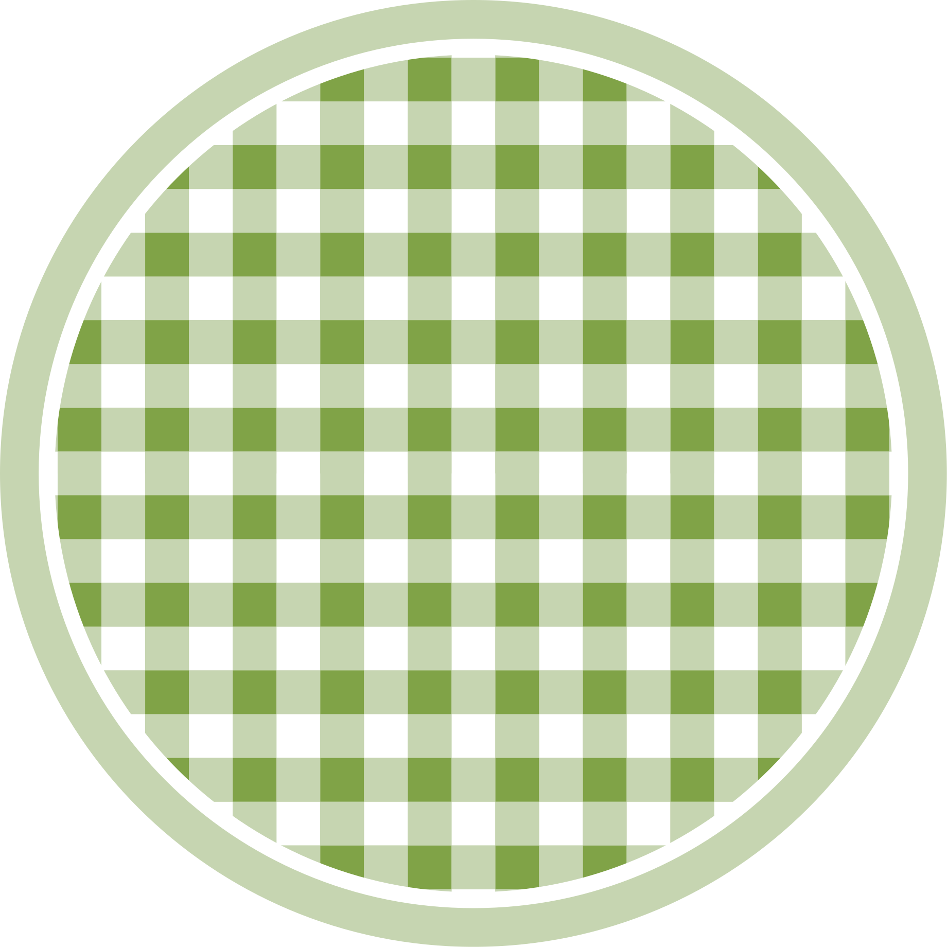 Green Checkered Motif circular vinyl rug - TenStickers
