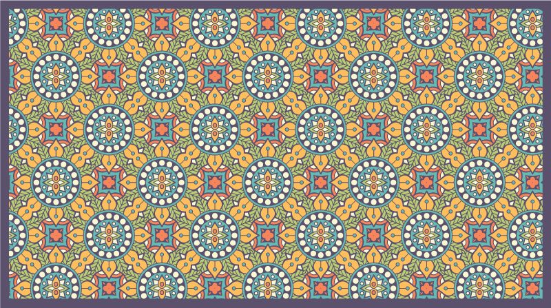 Multicolor mosaic abstract nordic vinyl rug - TenStickers