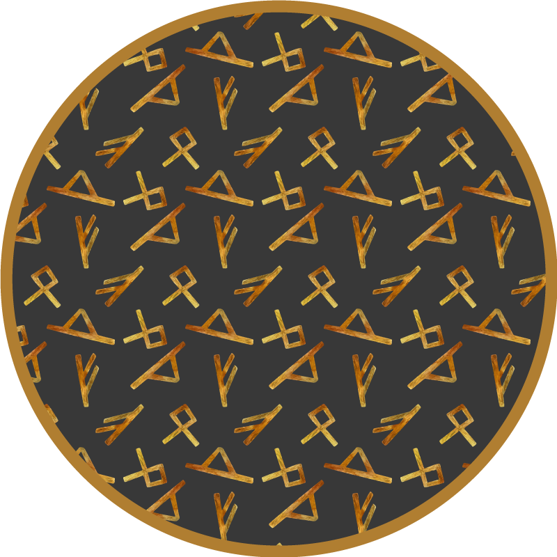 Abstract Golden Shapes geometric vinyl rug - TenStickers