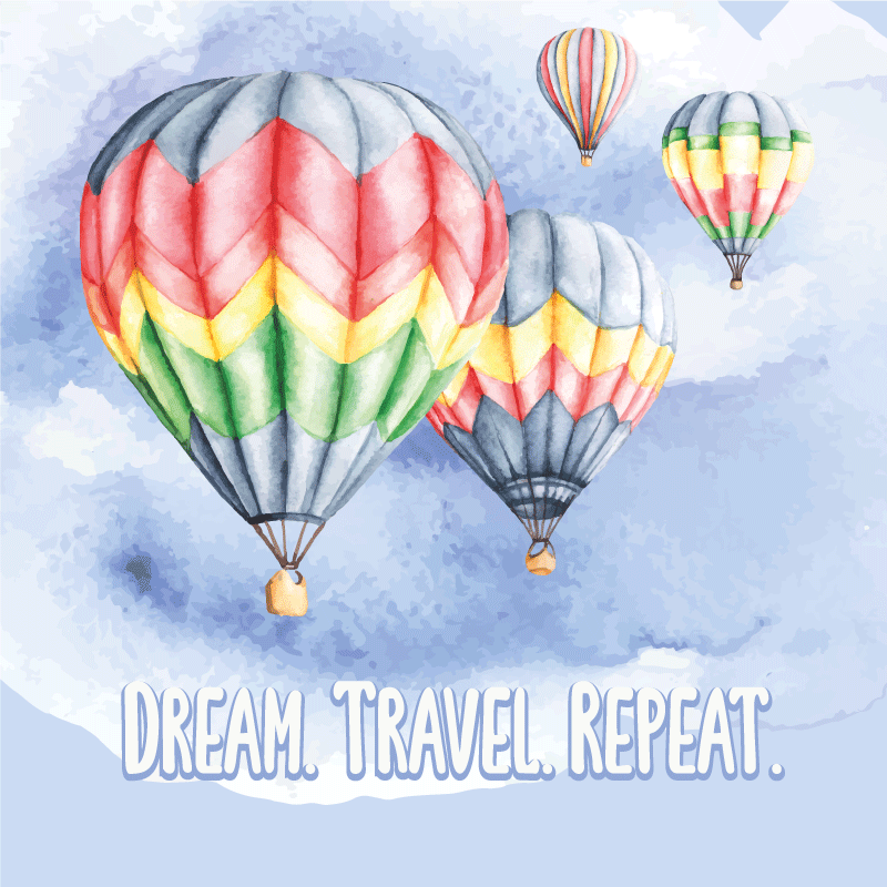 Dream travel repeat custom vinyl rug - TenStickers