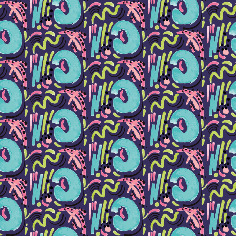 Playful colorful pattern kids vinyl rug - TenStickers