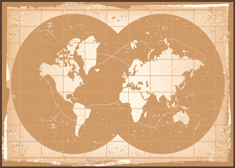 Global Map world map vinyl rug - TenStickers