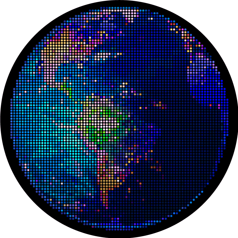 Disco earth ball world map vinyl rug - TenStickers