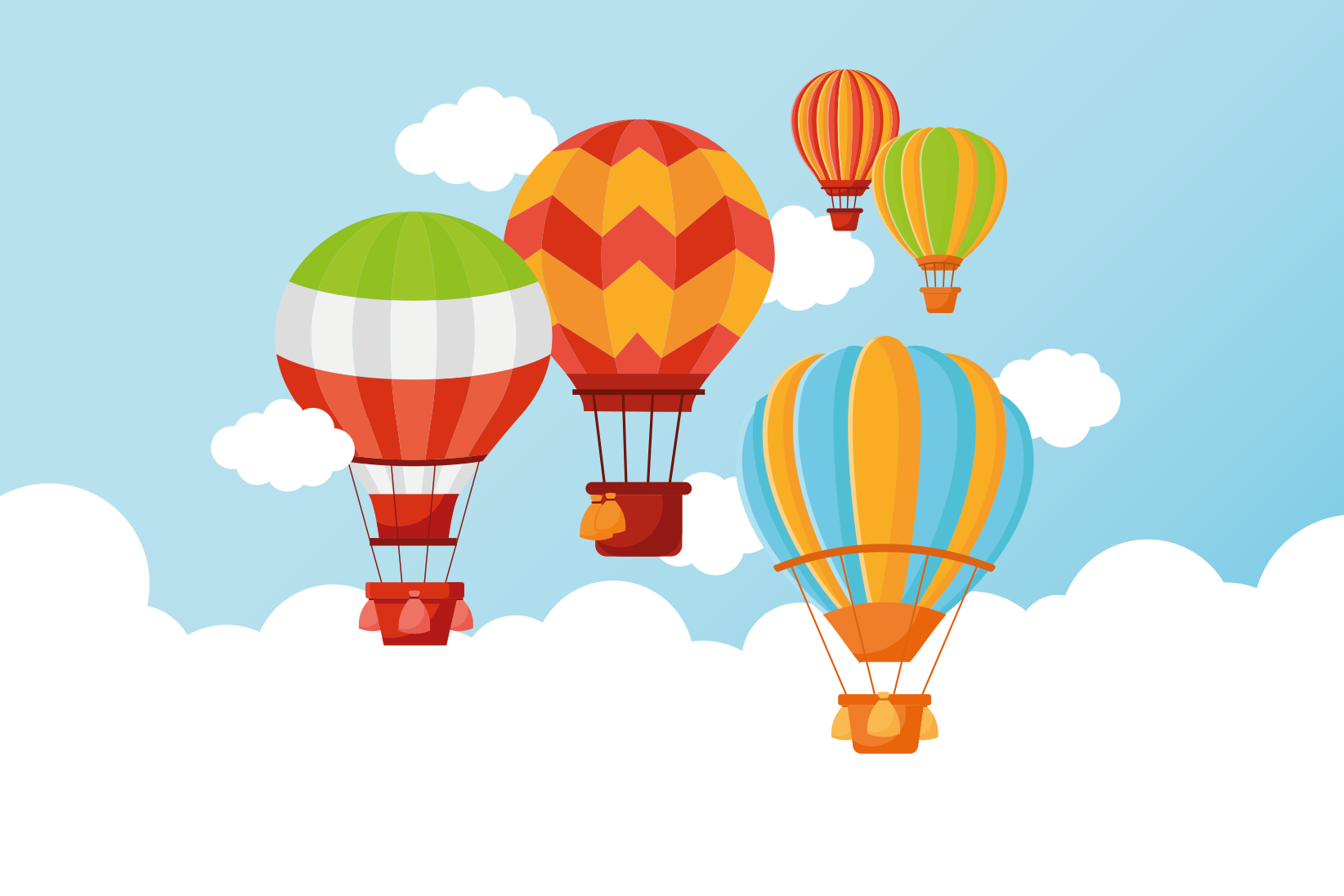 Colorful Hot Air kids vinyl rug - TenStickers