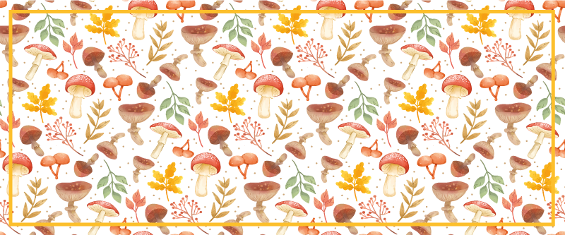 Mushroom Leaf Pattern nature vinyl rug - TenStickers