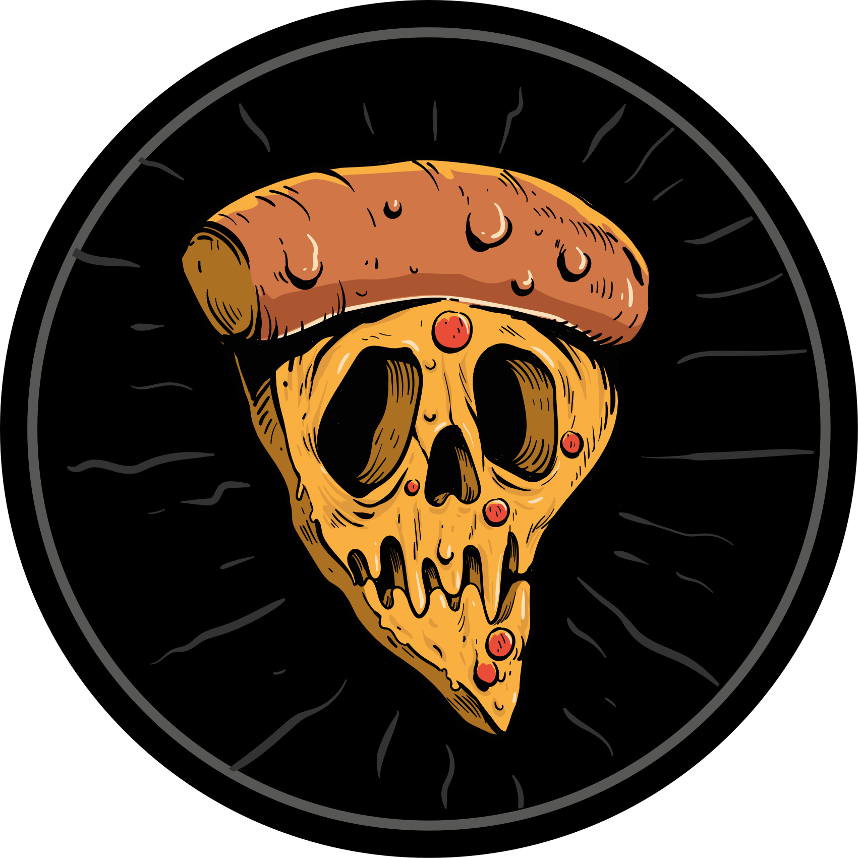 Skull Pizza Slices teenage bedroom vinyl rug - TenStickers