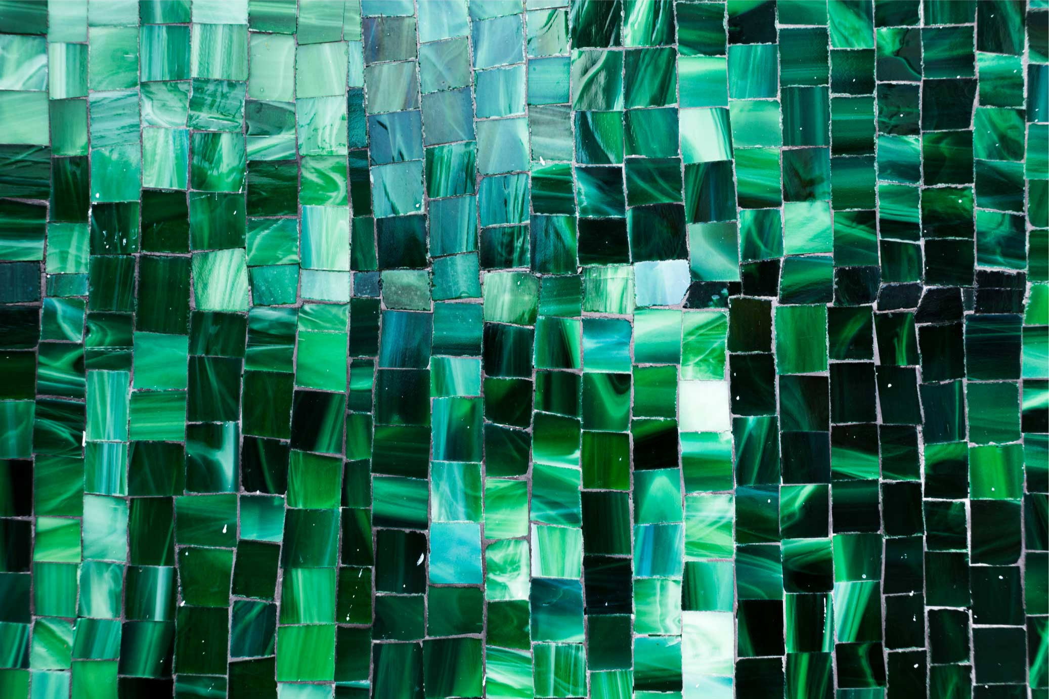 Mosaic green tiles mosaic vinyl rug - TenStickers