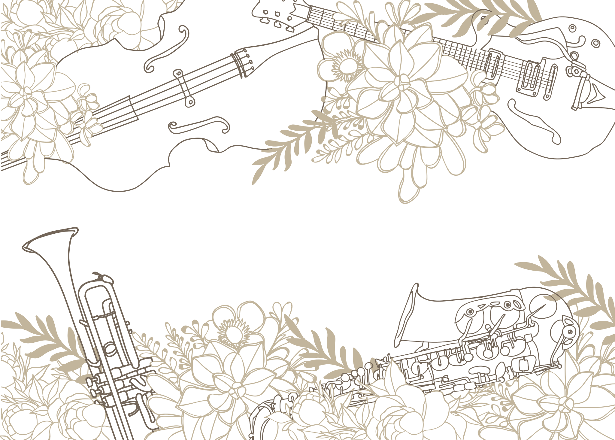 Harmonic Blossom Composition floral vinyl rug - TenStickers