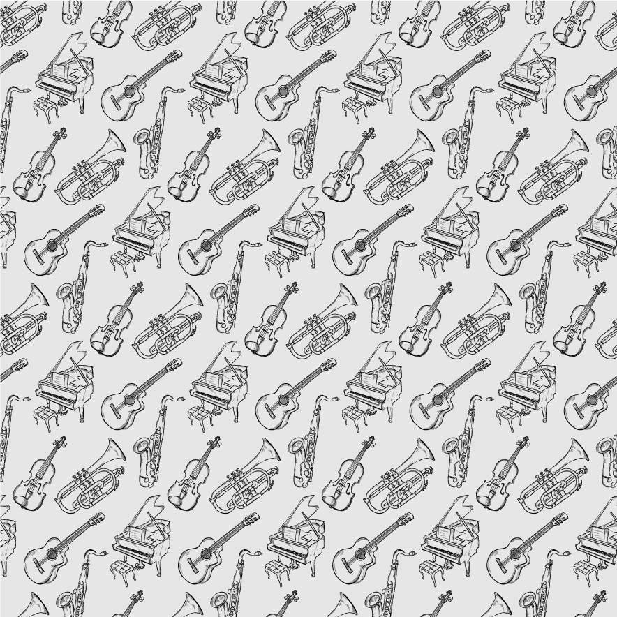 Texture vinyl rug musical instruments collection - TenStickers