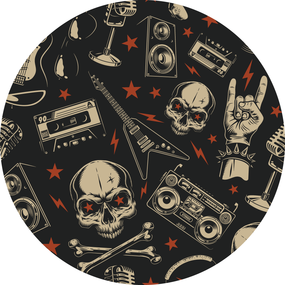 Rock Music Style teenage bedroom vinyl rug - TenStickers
