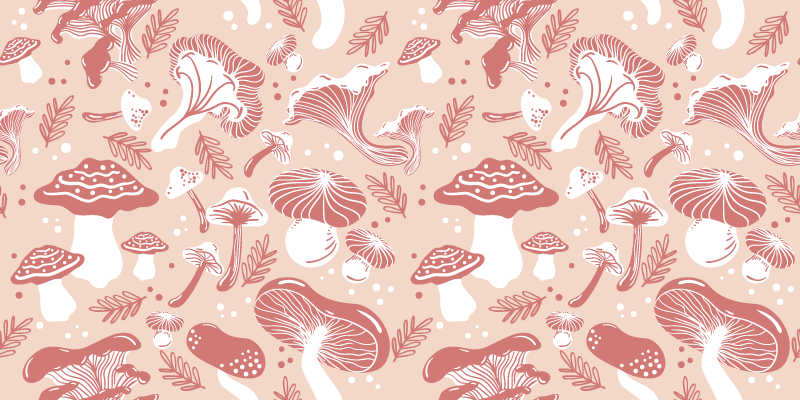 Mushroom Fantasy nature vinyl rug - TenStickers