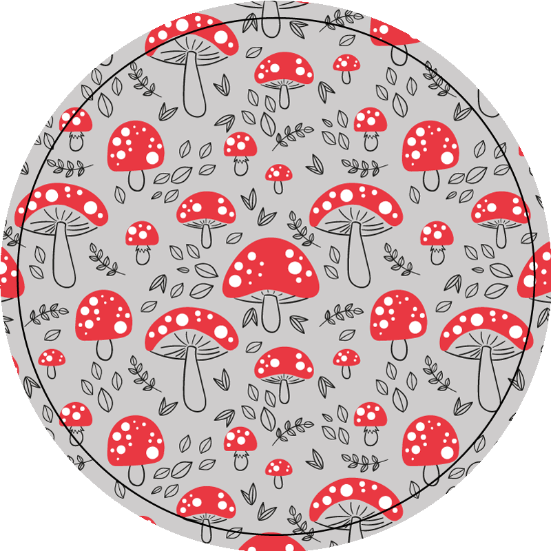 Charming mushrooms nature vinyl rug - TenStickers
