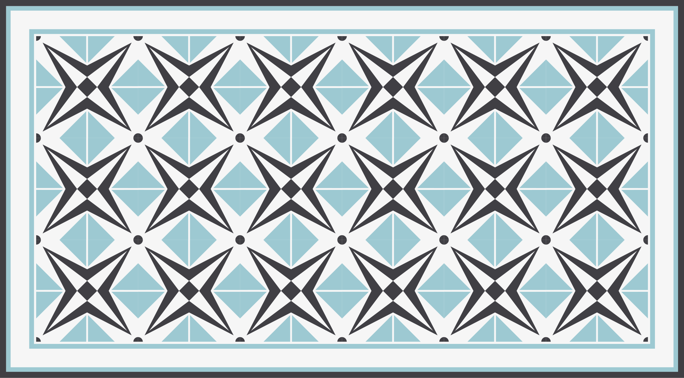 Star blue motif mosaic vinyl rug - TenStickers