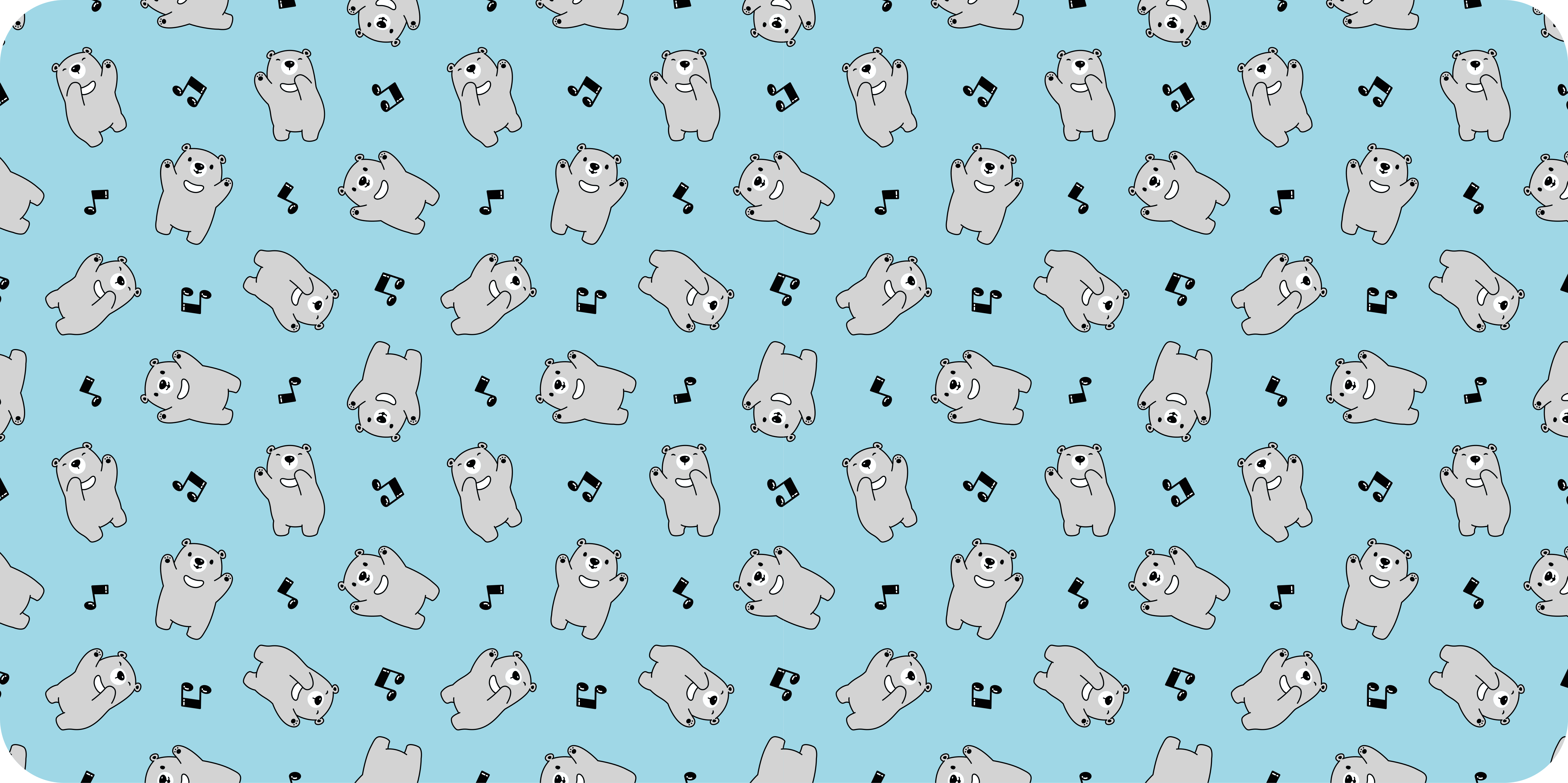 Cute Bear Characters nursery vinyl rug - TenStickers