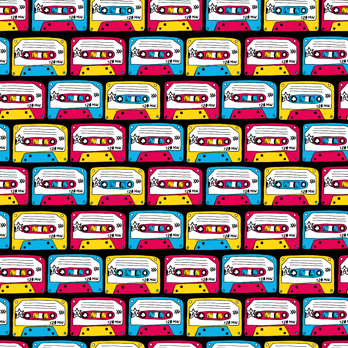 Texture vinyl rug retro audio cassettes - TenStickers