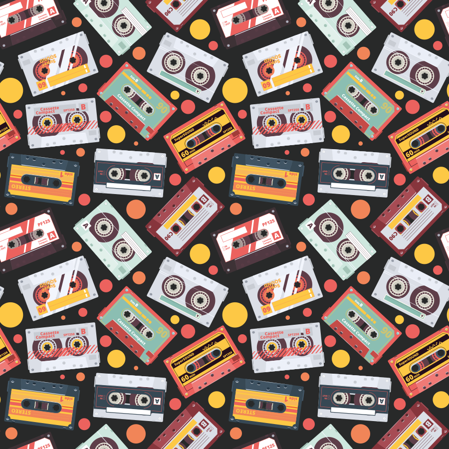 Texture vinyl rug retro cassette design - TenStickers