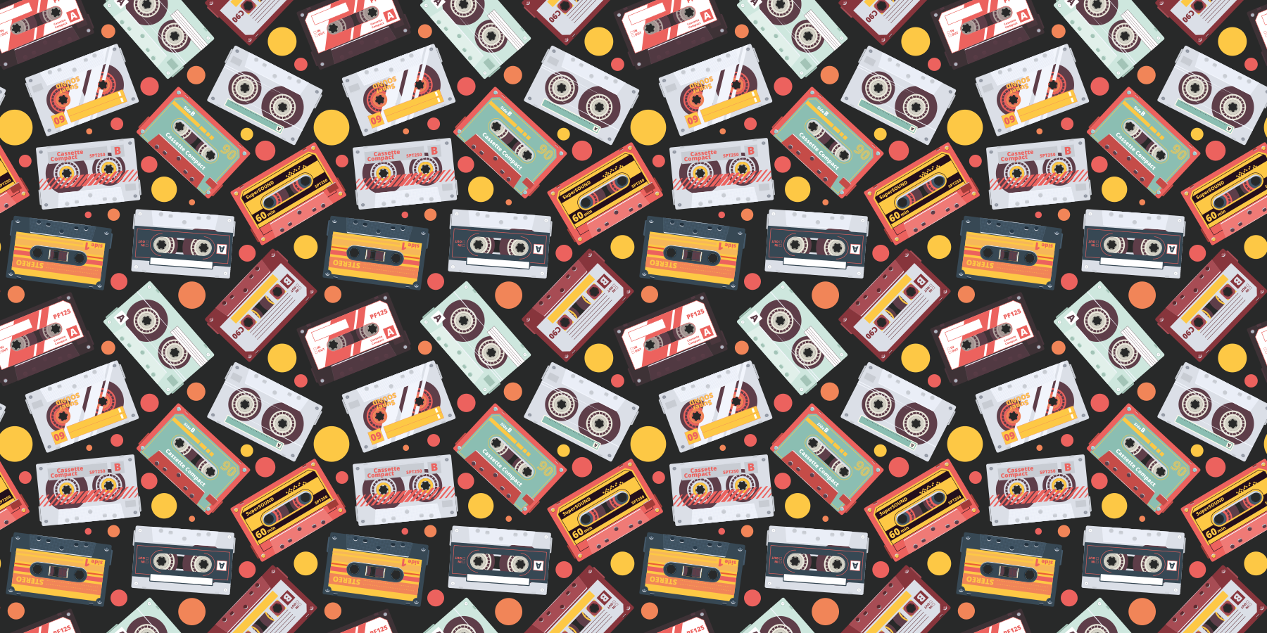 Kids vinyl rug vintage audio cassettes - TenStickers