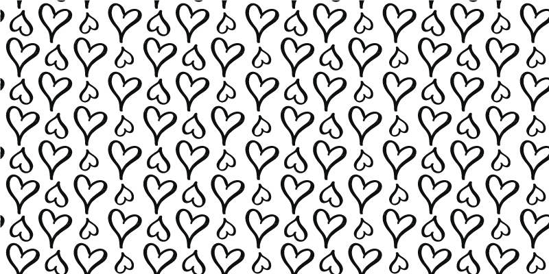 Black heart pattern texture vinyl rug - TenStickers