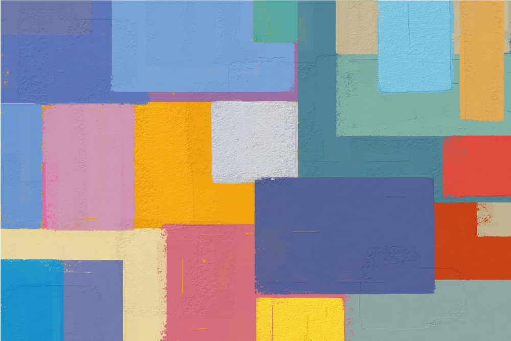 Vibrant Block Arrangement geometric vinyl rug - TenStickers