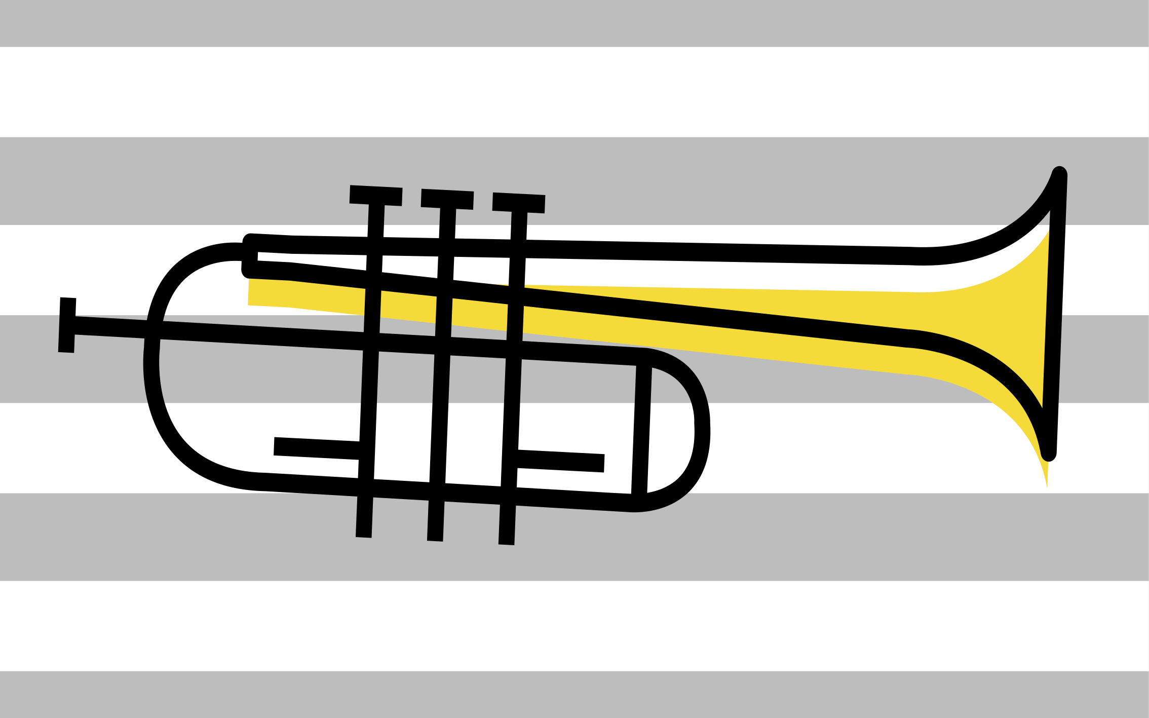 Stylish Trumpet Illustration stripes vinyl rug - TenStickers