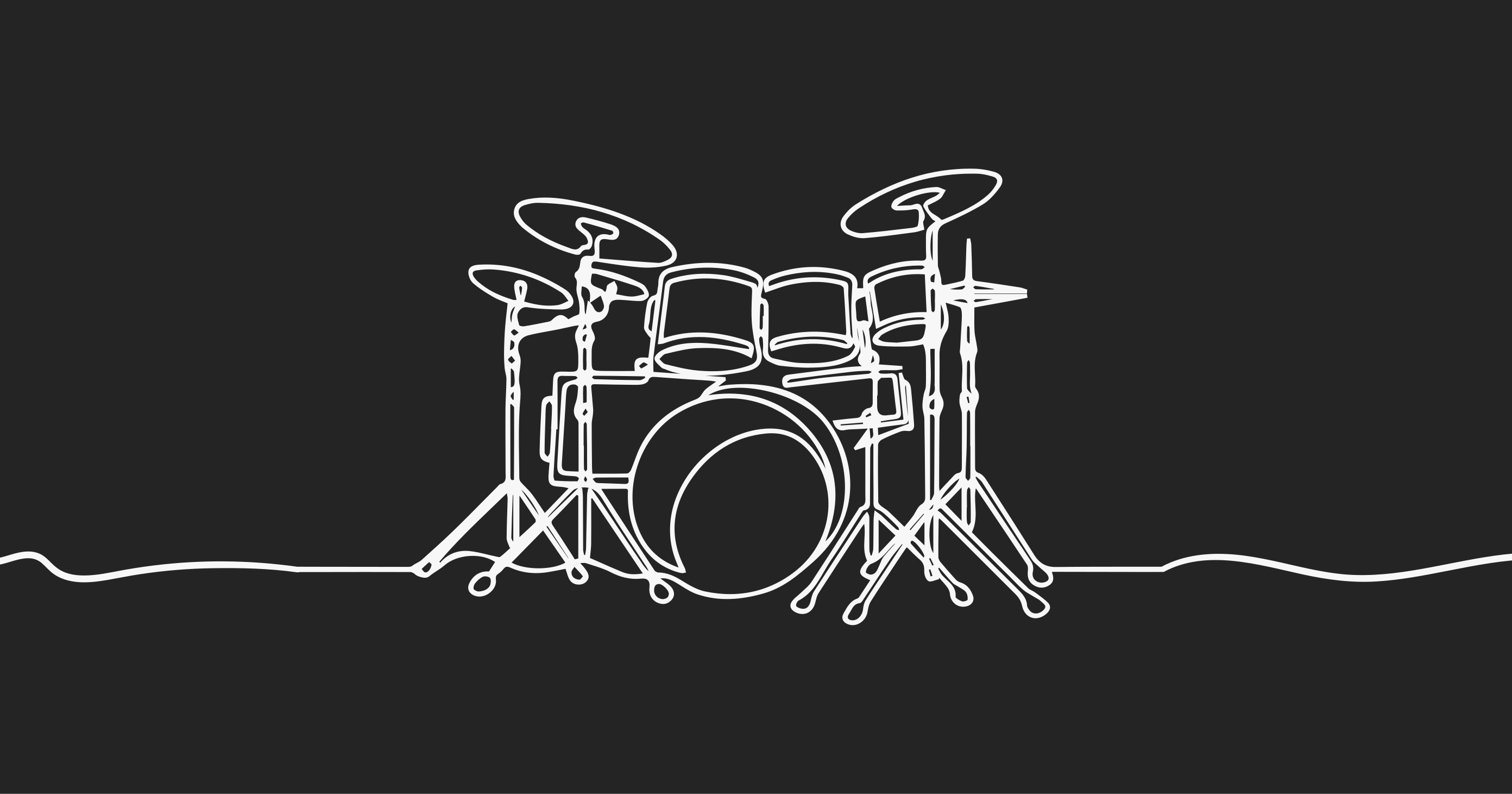 Drum Set Silhouette teenage bedroom vinyl rug - TenStickers