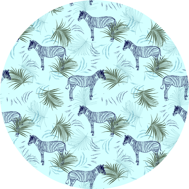 Zebra and leaves animal vinyl rug - TenStickers