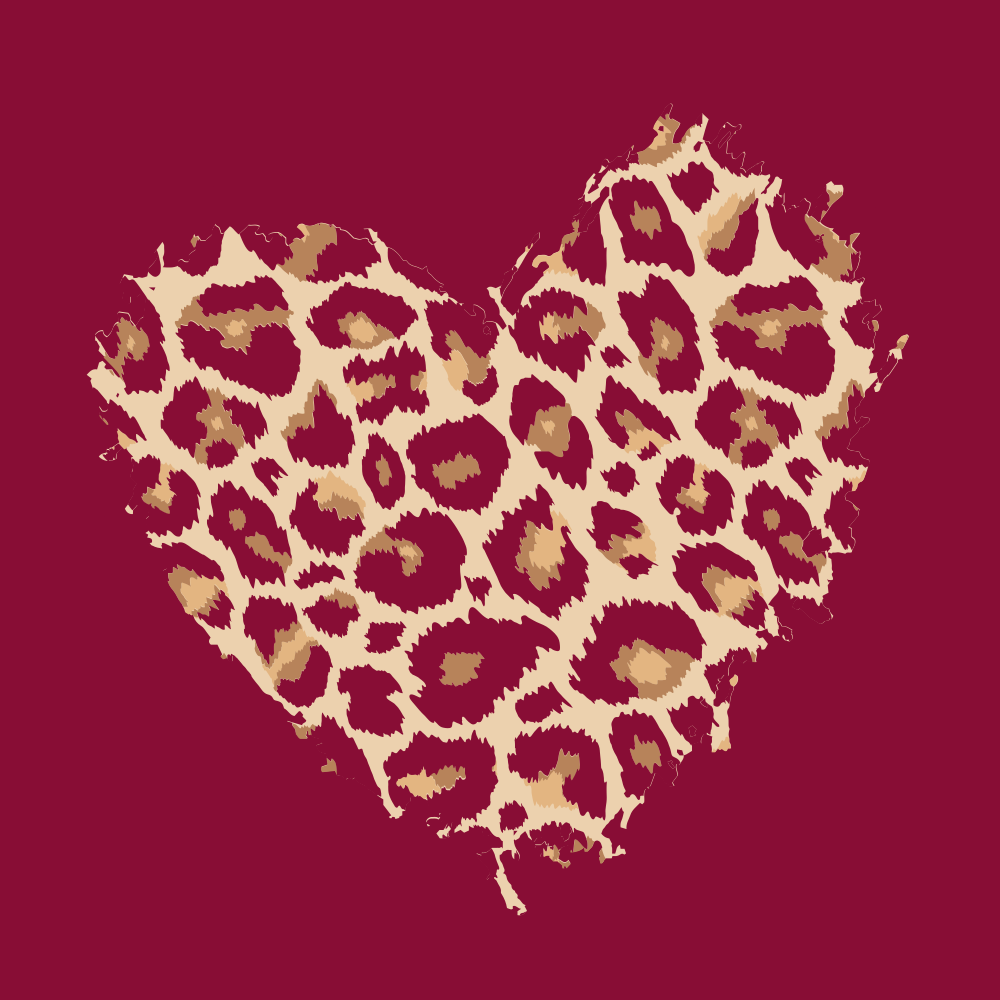 Heart Pattern Artwork animal print vinyl rug - TenStickers