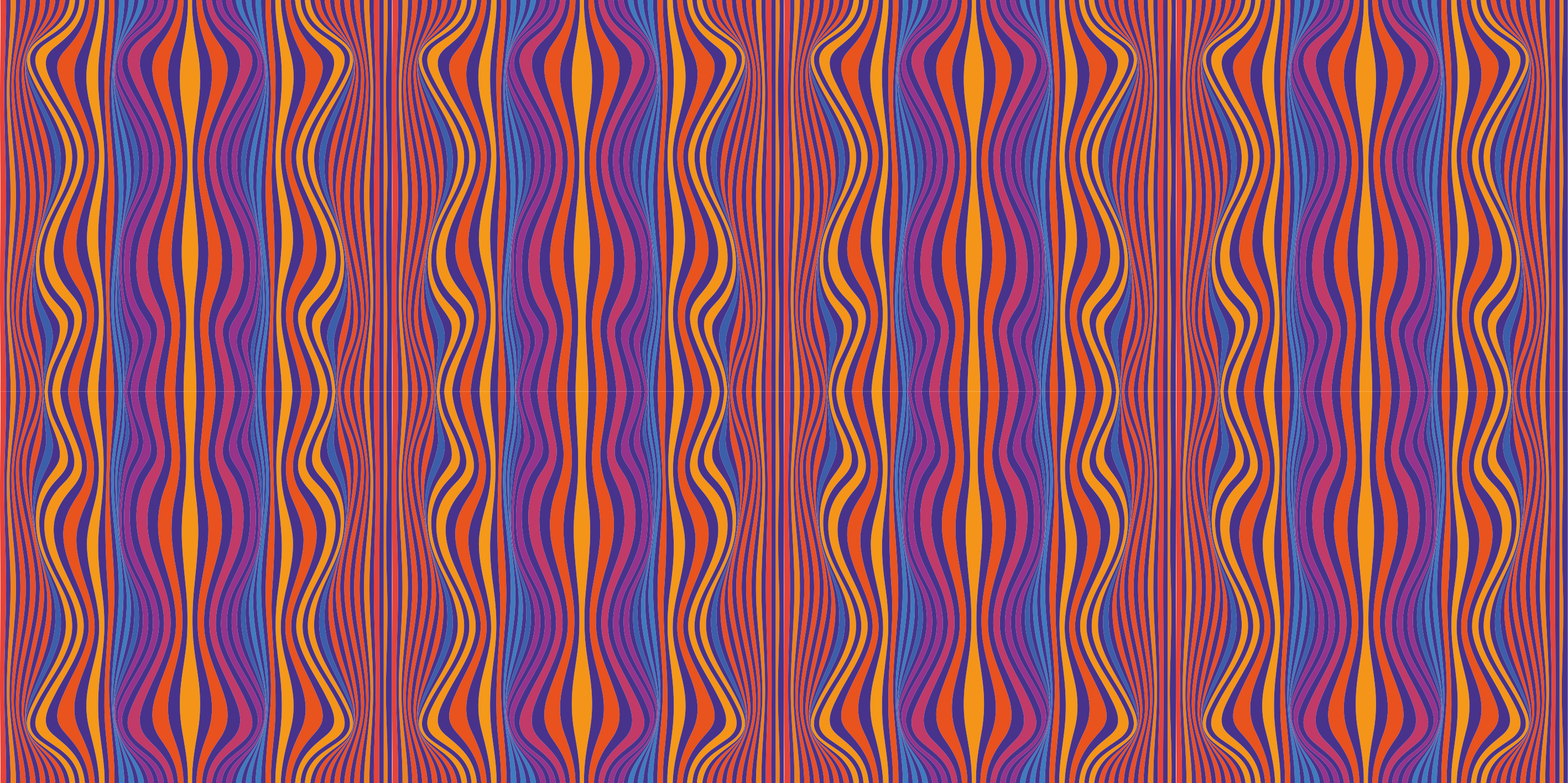 Geometric vinyl rug with colorful wavy lines - TenStickers