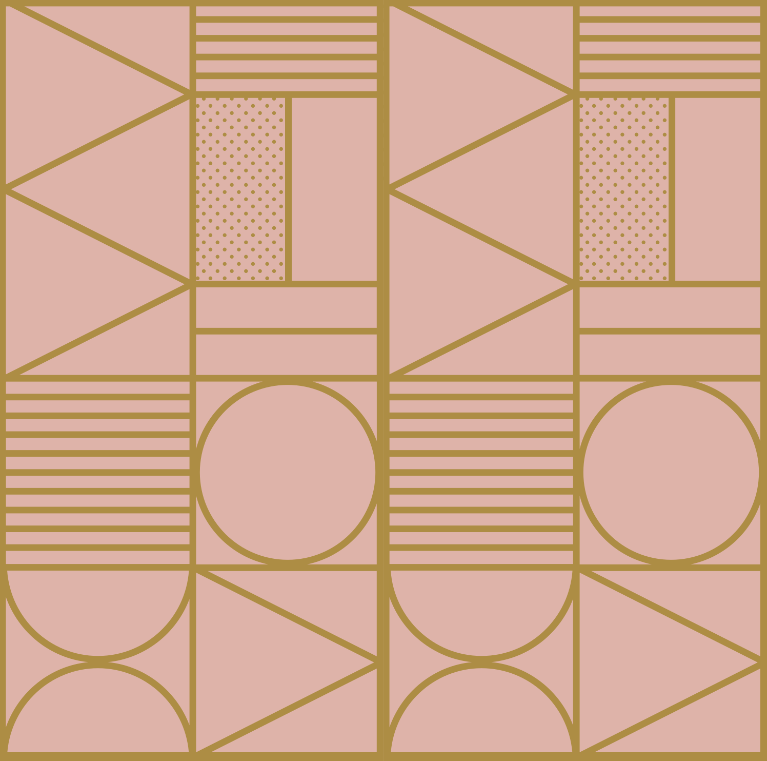 Gold and pink pattern geometric vinyl rug - TenStickers