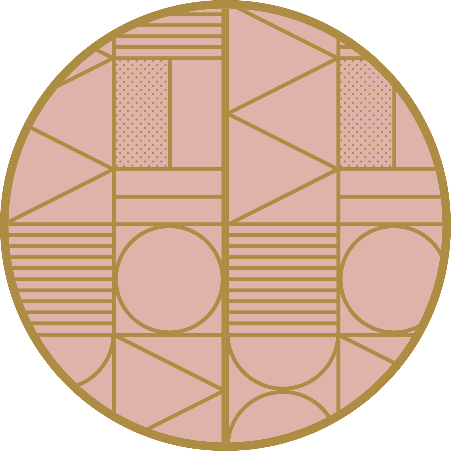 Pink motif geometric vinyl rug - TenStickers