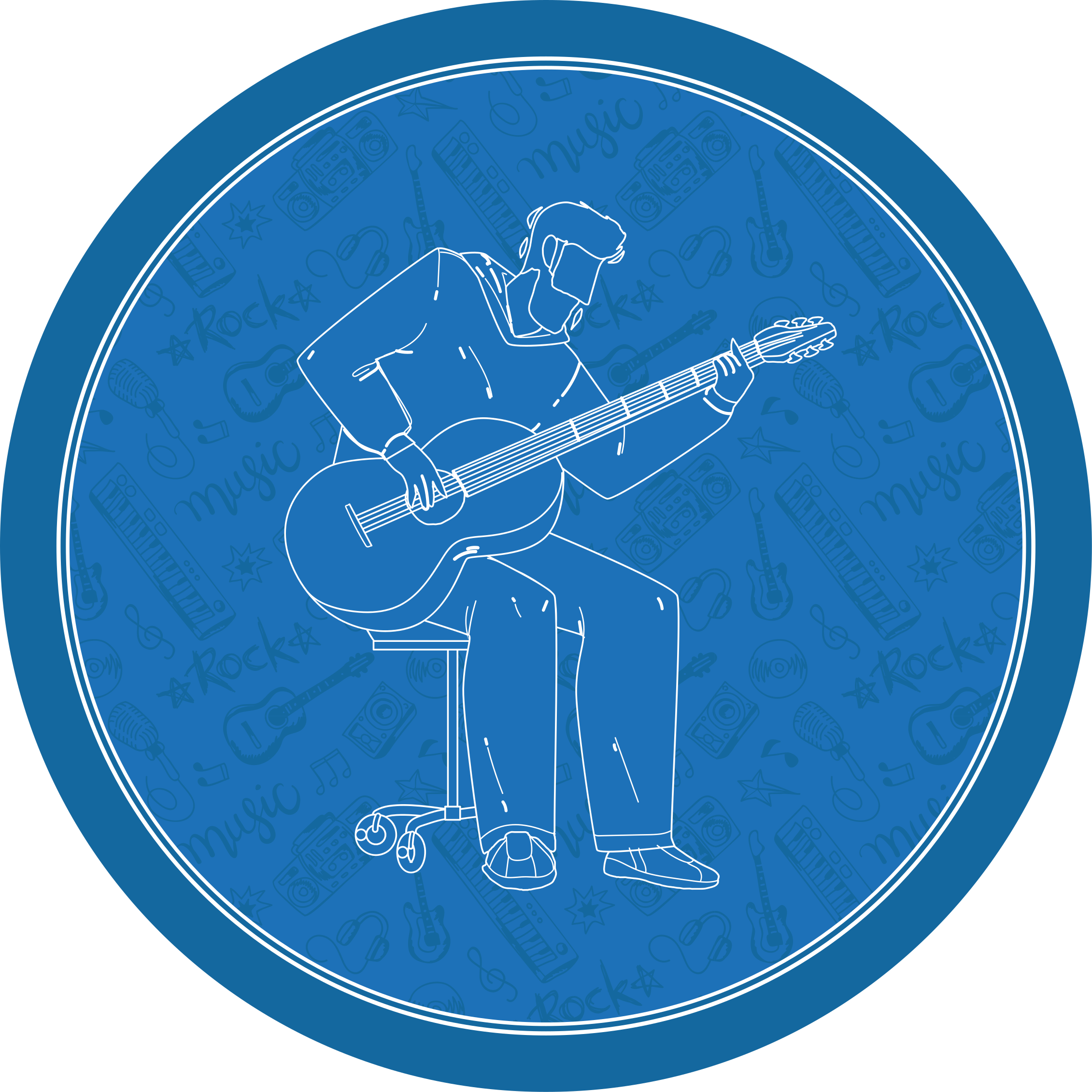 Musical Vibes texture vinyl rug - TenStickers