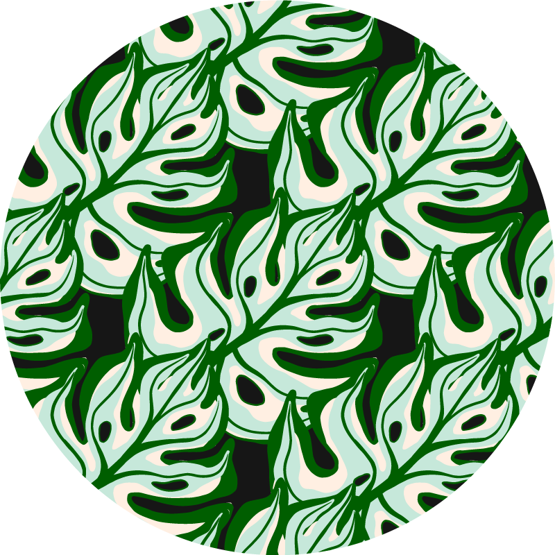 Nature vinyl rug tropical leaf design - TenStickers