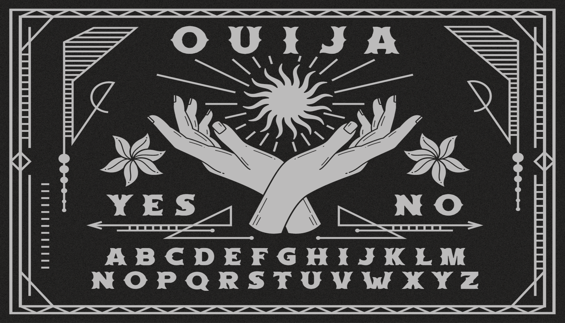 Ouija Hands Design world map vinyl rug - TenStickers