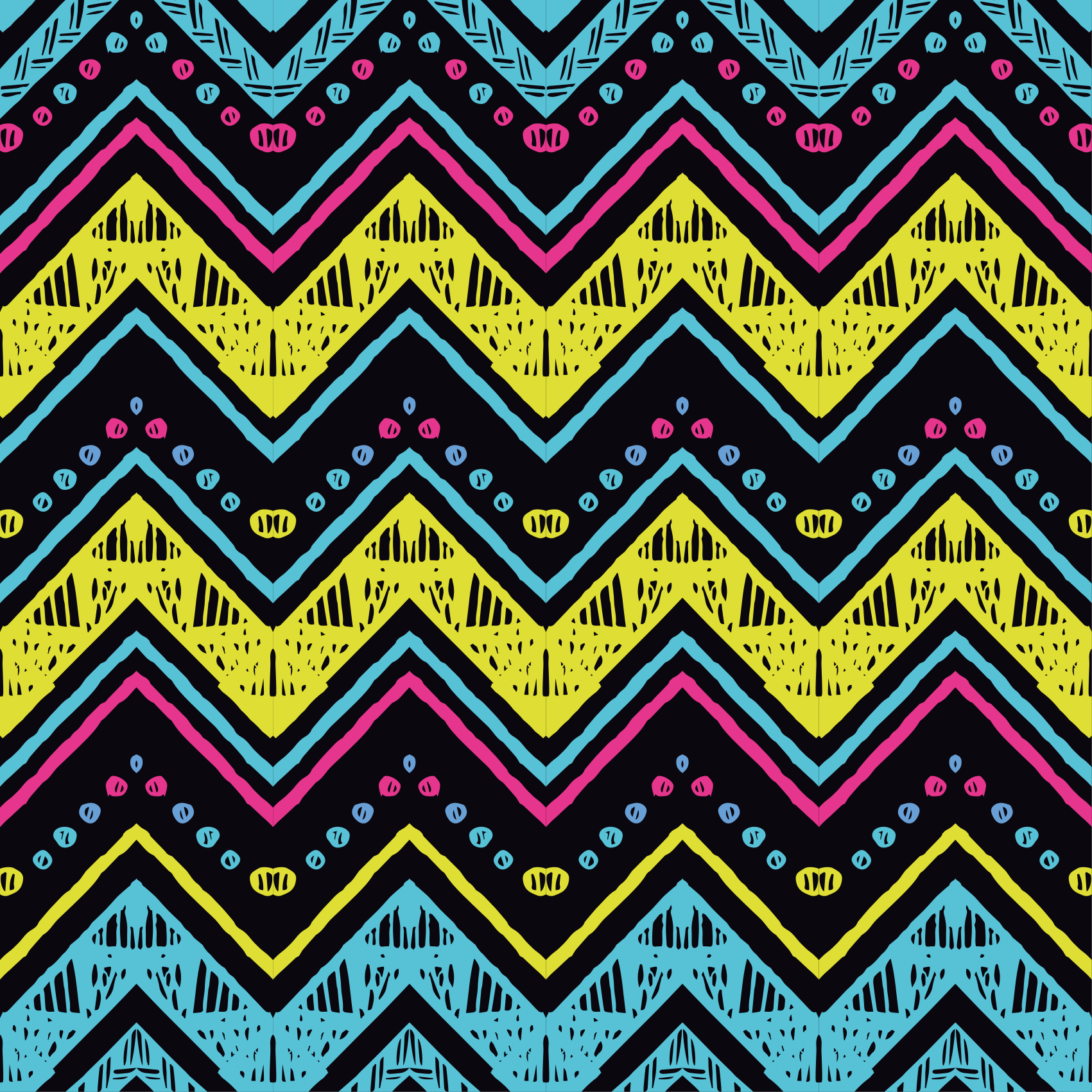 Vibrant Chevron Pattern geometric vinyl rug - TenStickers