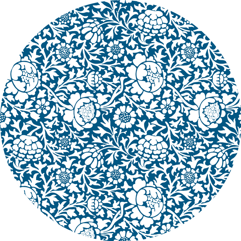 Floral pattern style floral vinyl rug - TenStickers