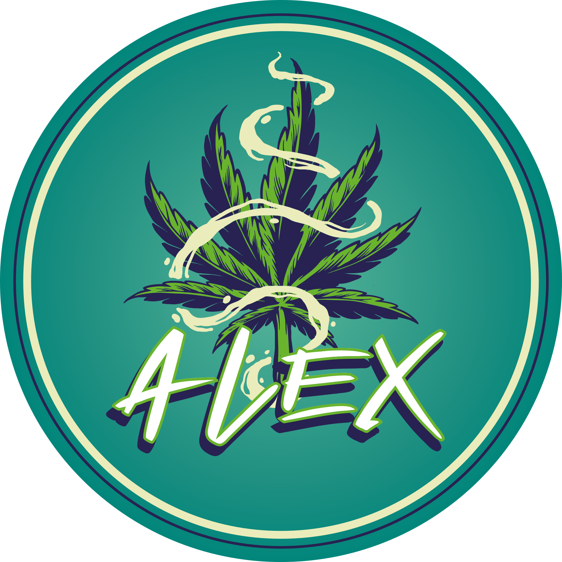 Name Circle teenage bedroom vinyl rug - TenStickers