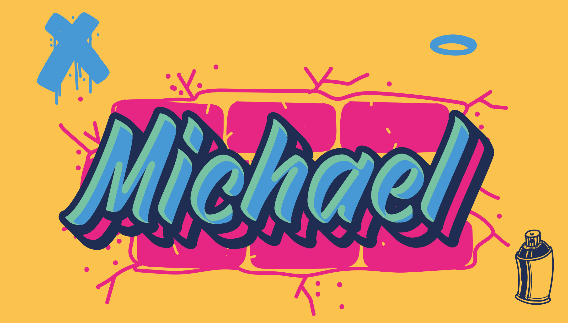 Graffiti custom name kids vinyl rug - TenStickers