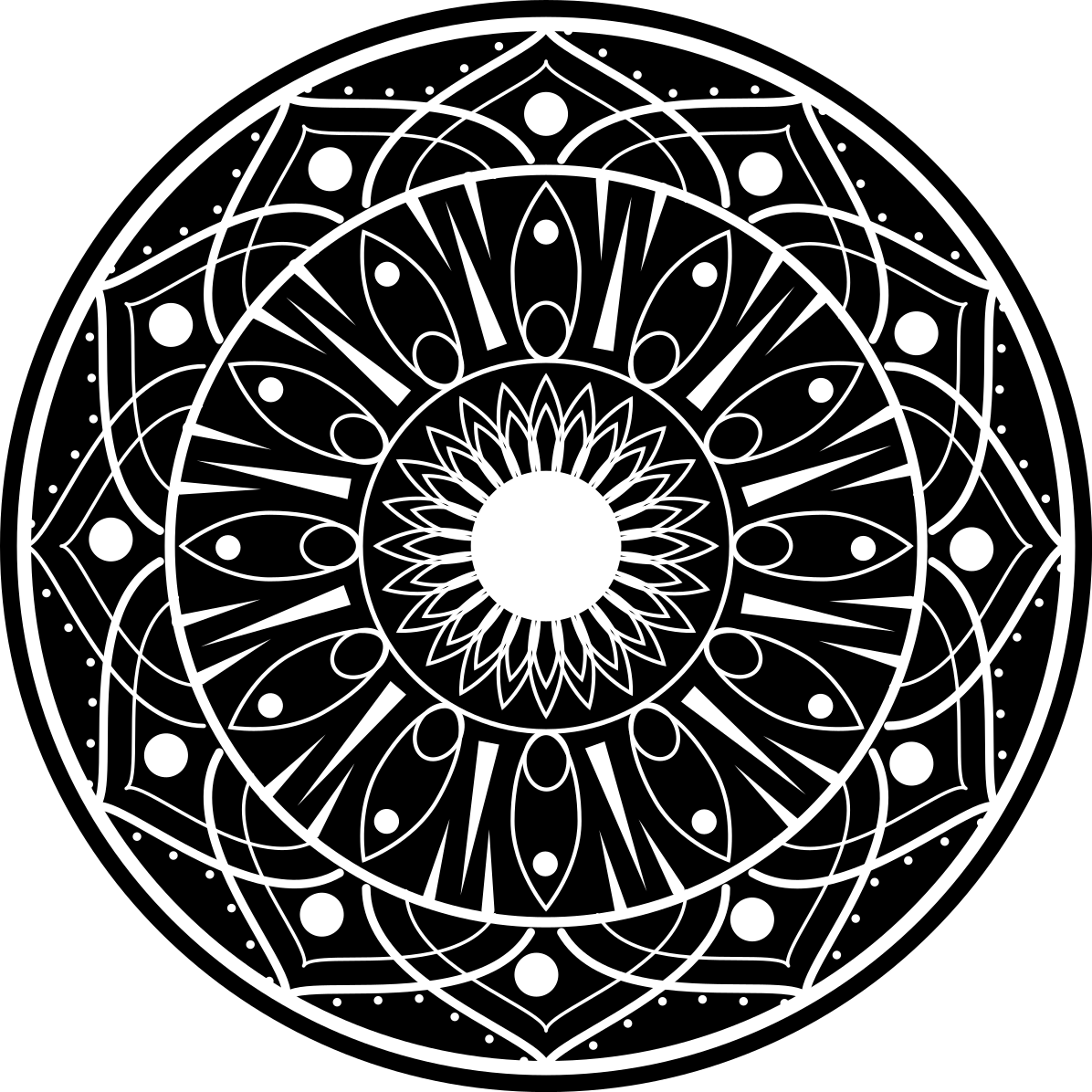 Elaborate mandala motif mandala vinyl rug - TenStickers