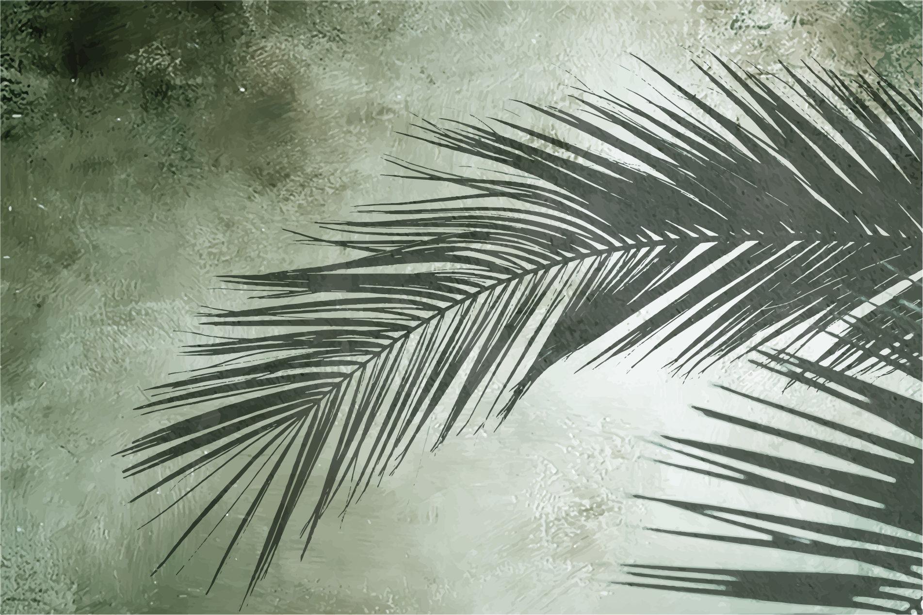 Palm leaf elegance floral vinyl rug - TenStickers