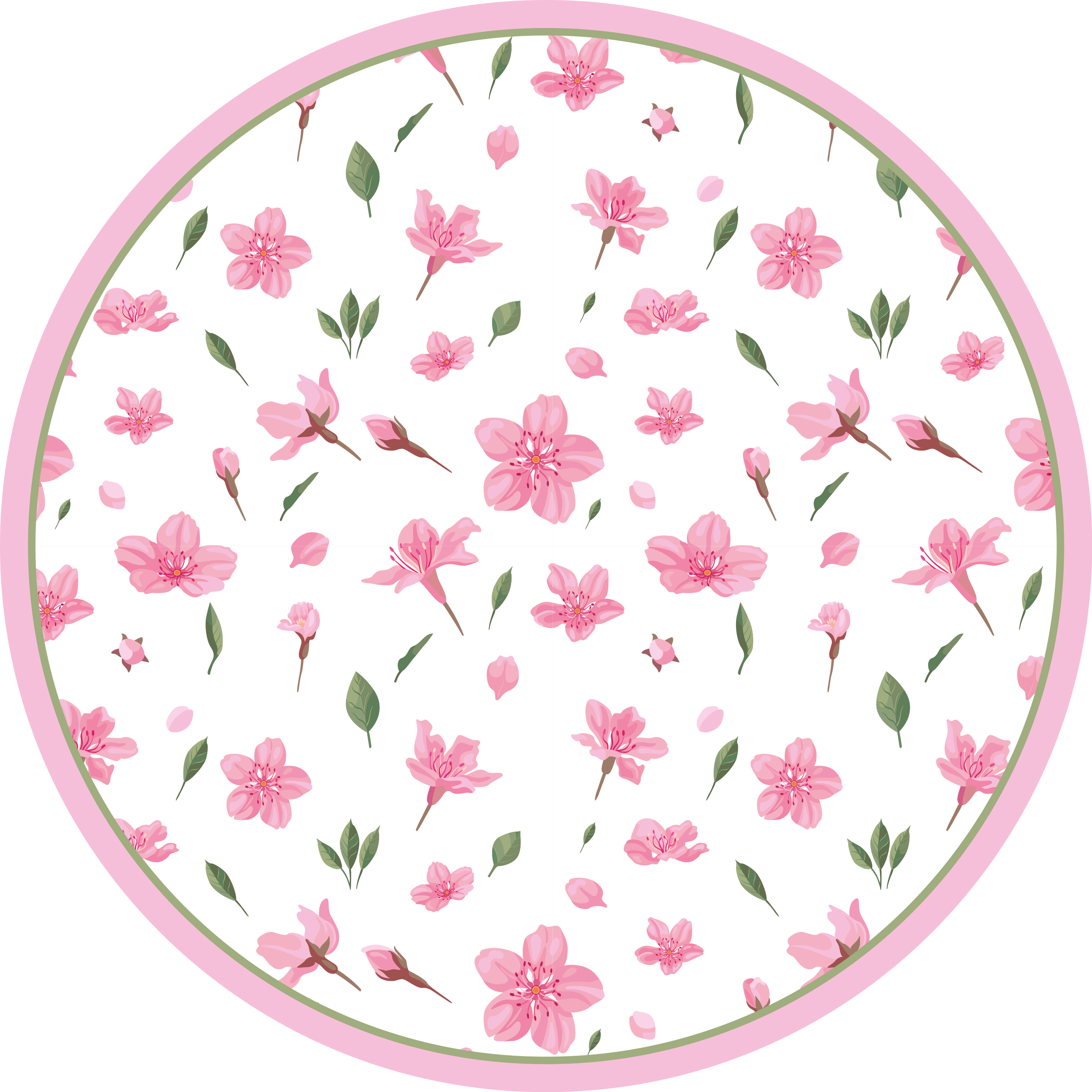 Blooming Pink Blossom floral vinyl rug - TenStickers
