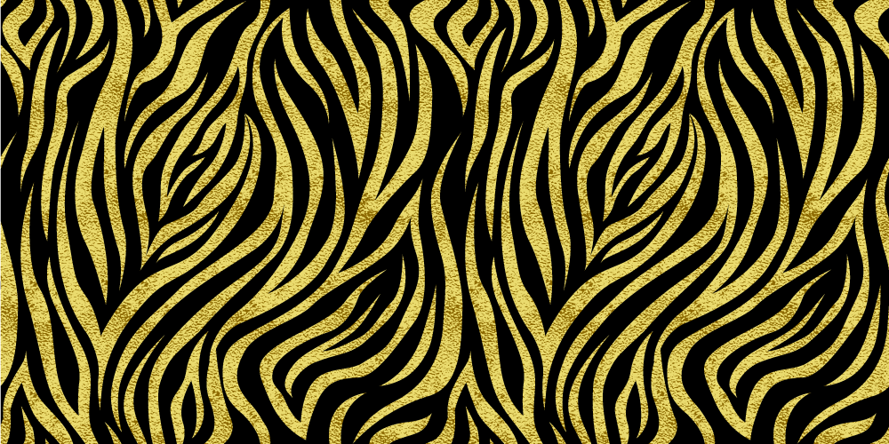 Golden zebra pattern animal print vinyl rug - TenStickers