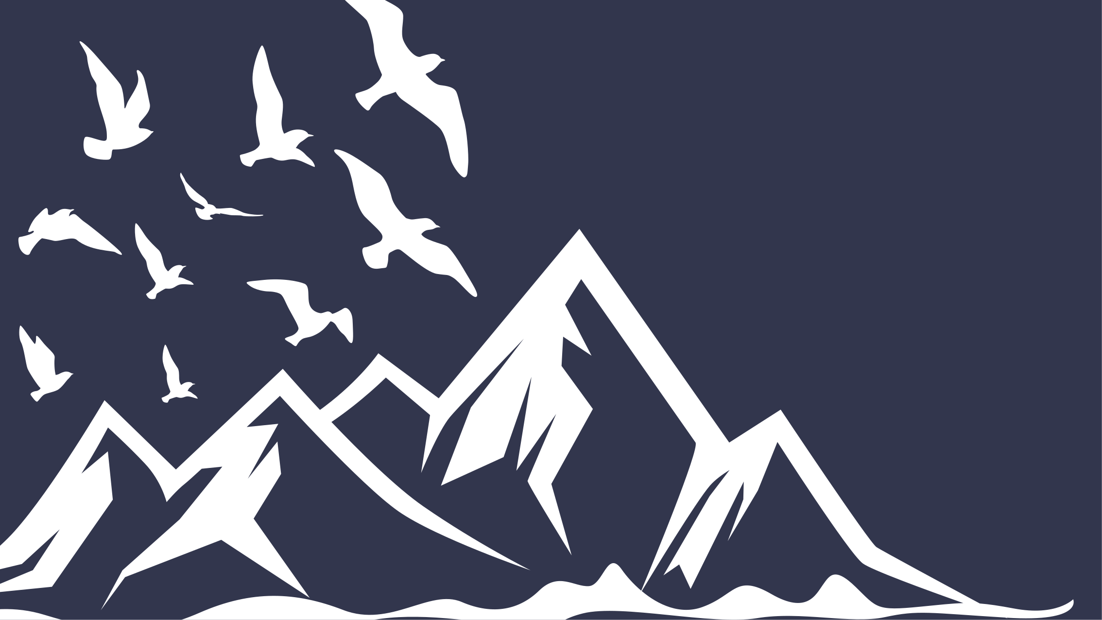 Mountain birds silhouette nature vinyl rug - TenStickers