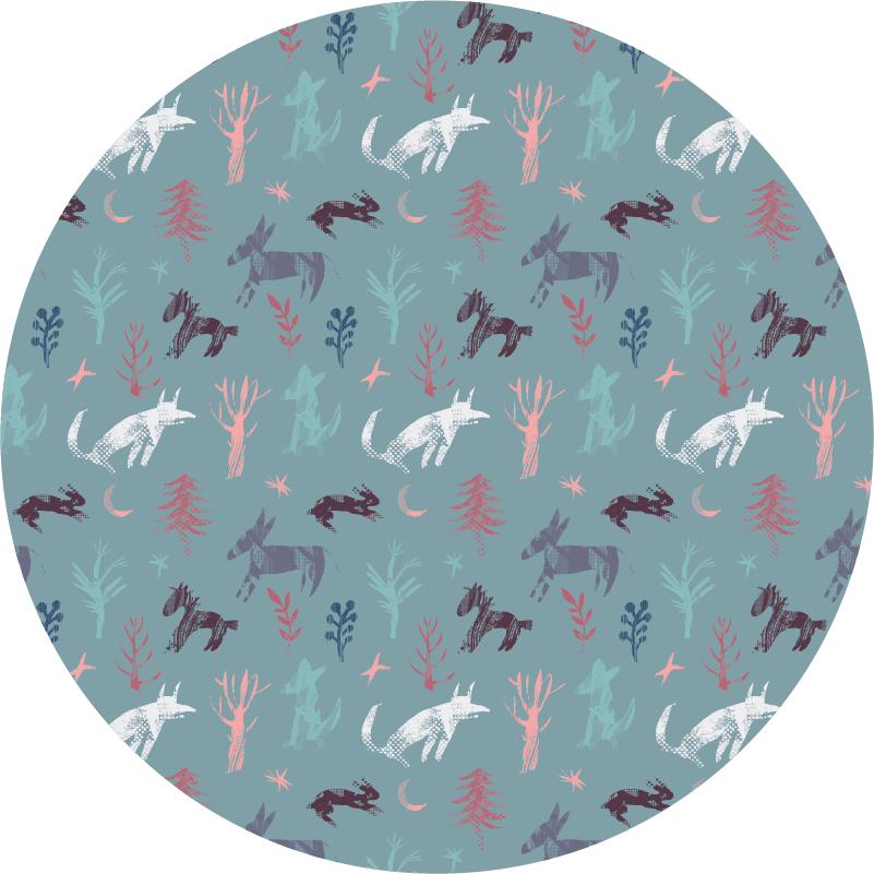 Nature Inspired Creatures animal print vinyl rug - TenStickers