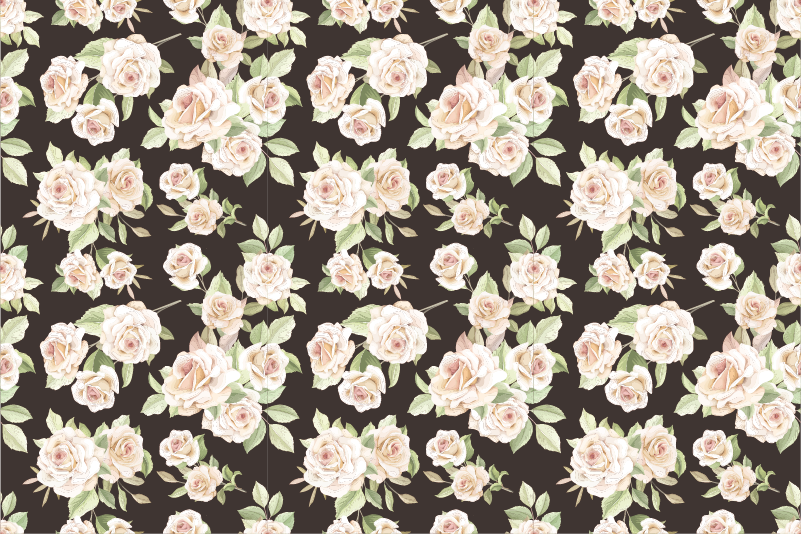 Floral vinyl rug with rose floral pattern - TenStickers