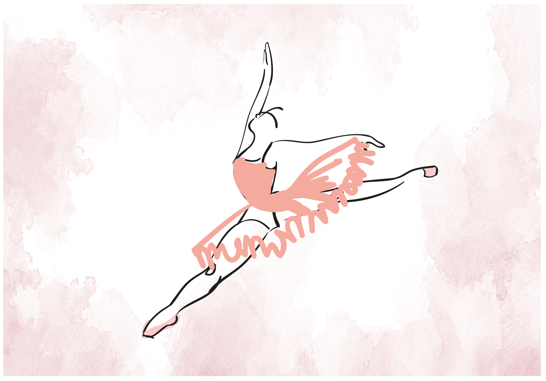 Aquarella dancer outline teenage bedroom vinyl rug - TenStickers