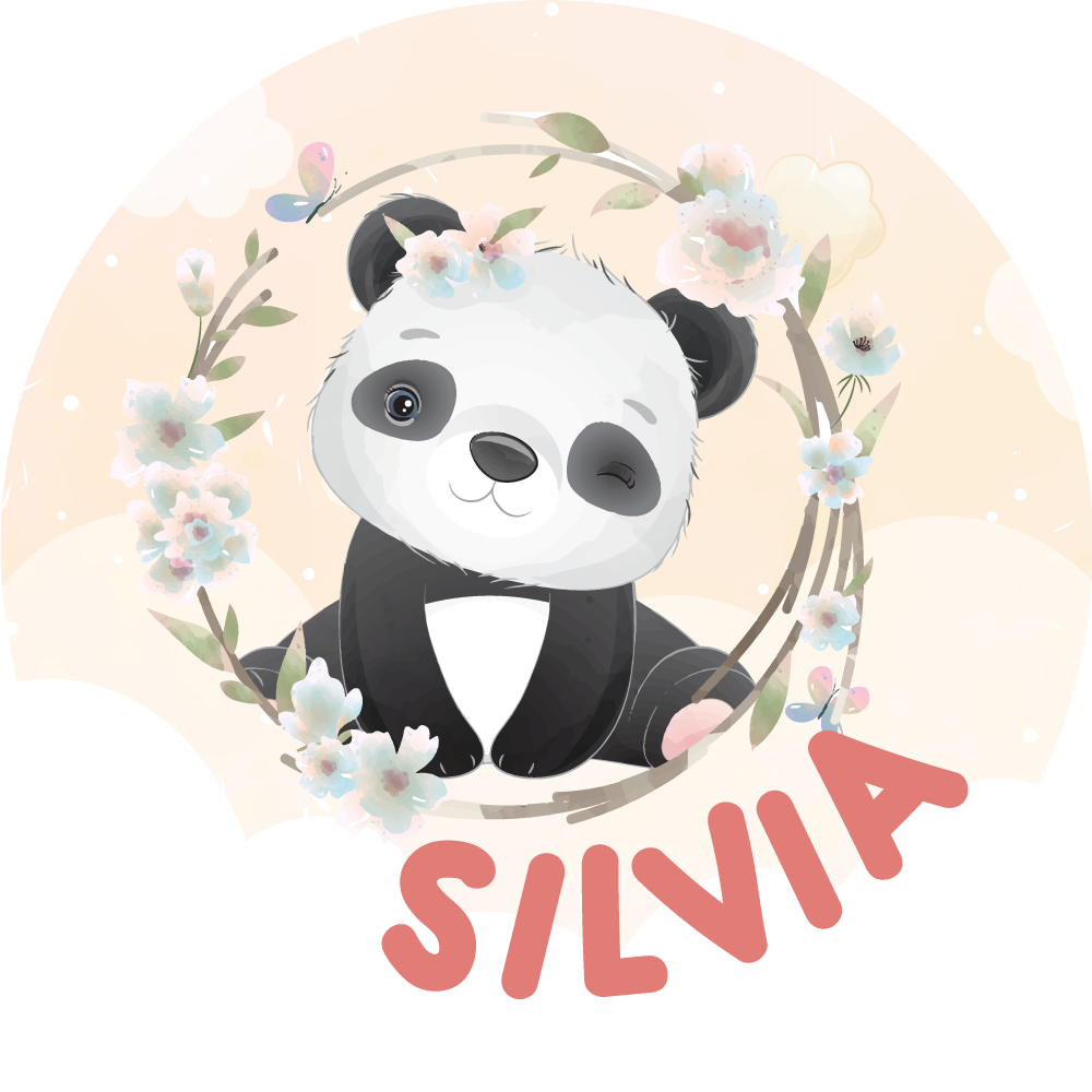 Custom vinyl rug cute panda design - TenStickers