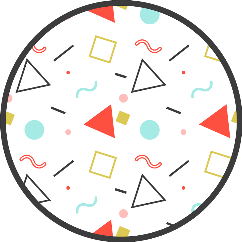 Geometric vinyl rug in colorful geometric shapes - TenStickers