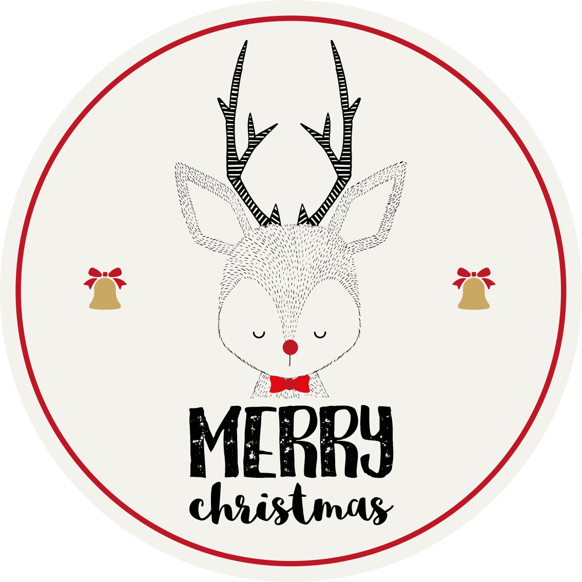 Festive Reindeer Artwork Christmas vinyl rug - TenStickers