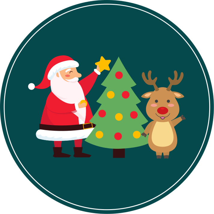 Festive Santa scene Christmas vinyl rug - TenStickers